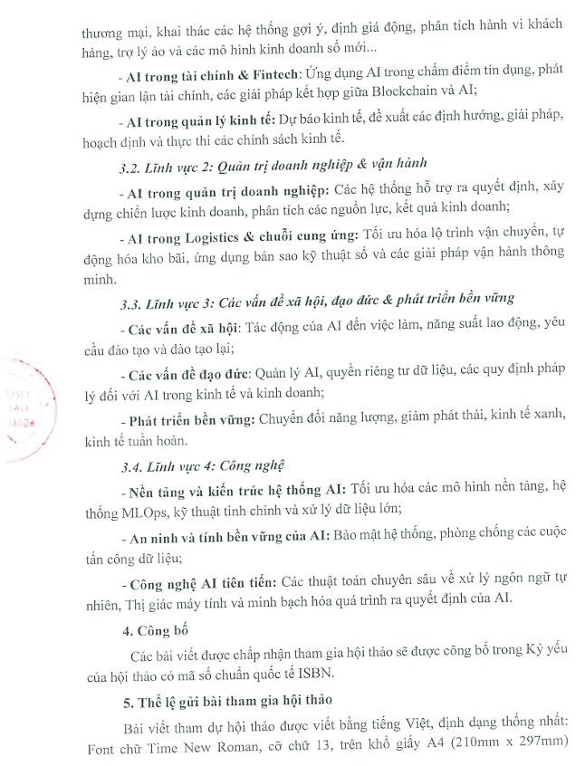 Thông báo tổ chức hội thảo - Trang 2